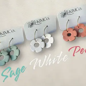 Polymer clay spring flower earrings