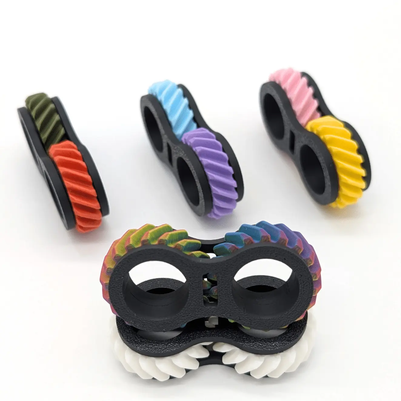 Gear Ring Fidget Spinner | Quiet Spinner and Flip Fidget Toy | Custom Personalization | 3D Printed Sensory Tactile Toy