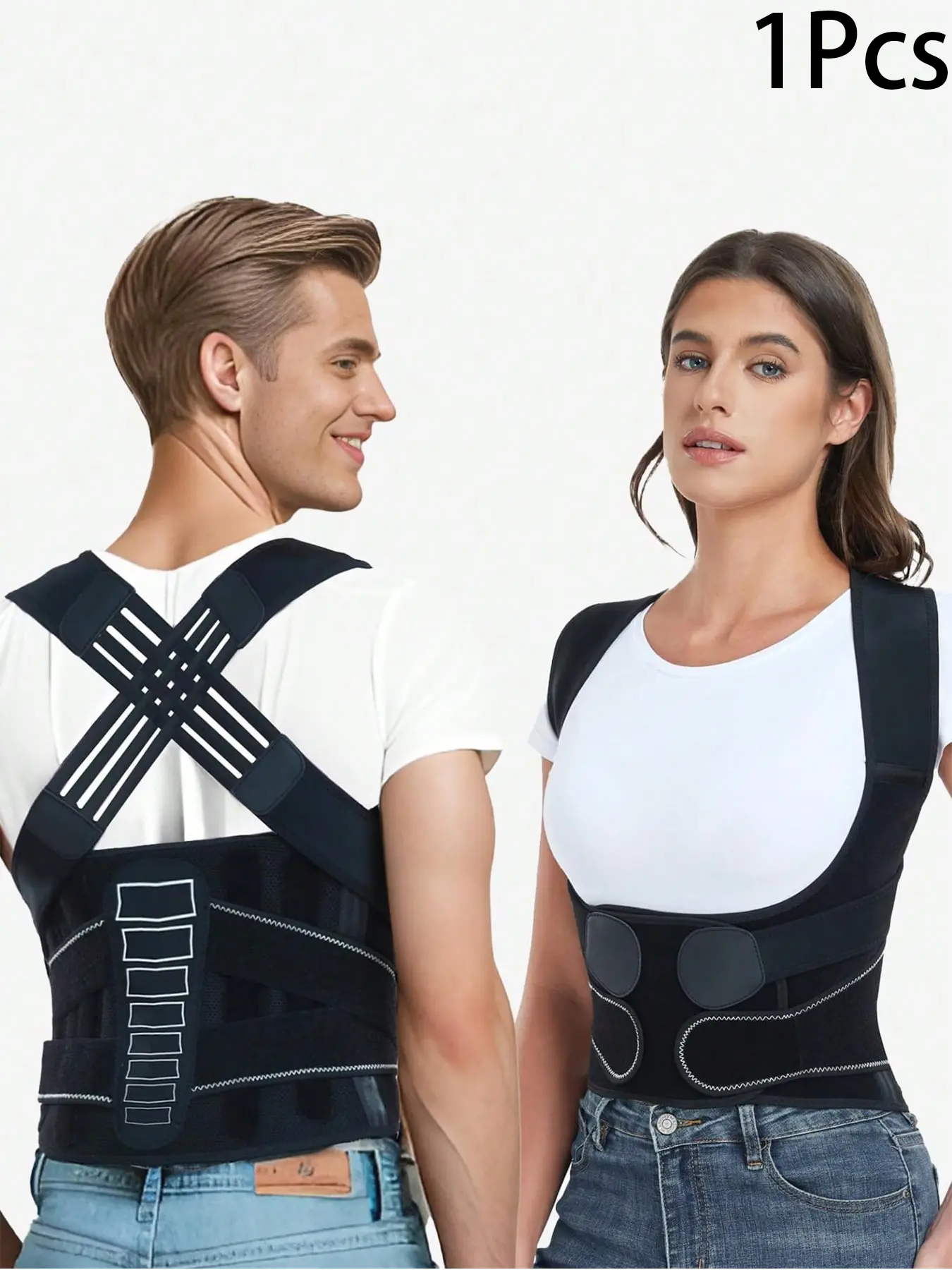 Unisex Posture Corrector, Posture Brace, Posture Straightener, Breathable Back Support, Adjustable Straps, Suitable for Office and Fitness, Comfortable and Ergonomic Design, Breathable Posture Belt