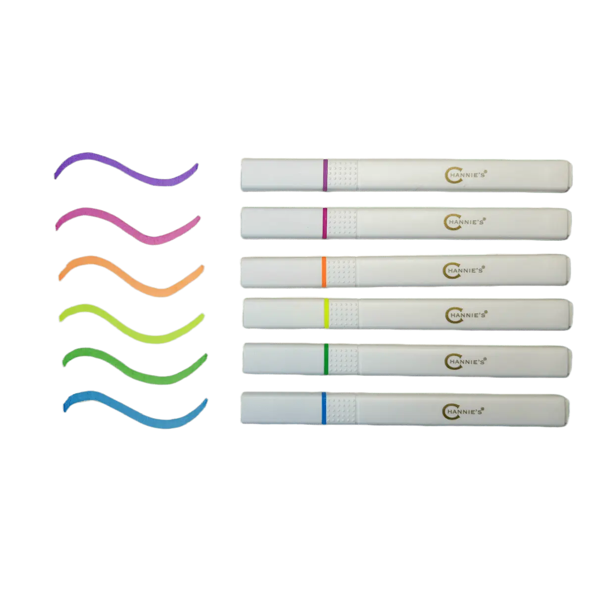 Channie’s Multicolored Highlighters 6-Pack - Vibrant, No Bleed, Safe for Kids