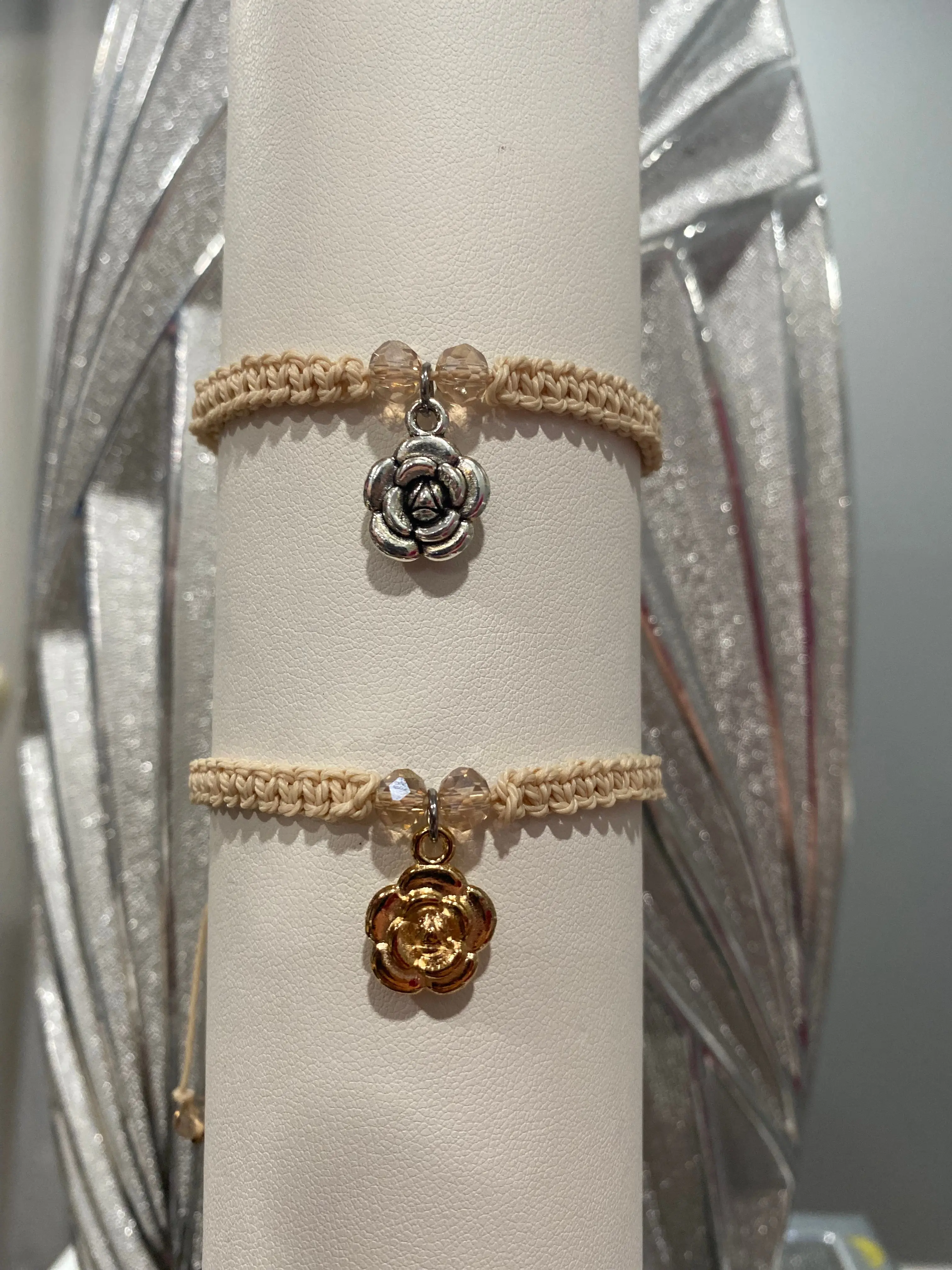 Beige Rose Bracelet