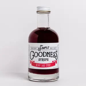 Simple Goodness Berry Sage Syrup for Beverages - 6.7 oz- Strawberry, Raspeberry, and Sage Drink Syrup with Organic Cane Sugar