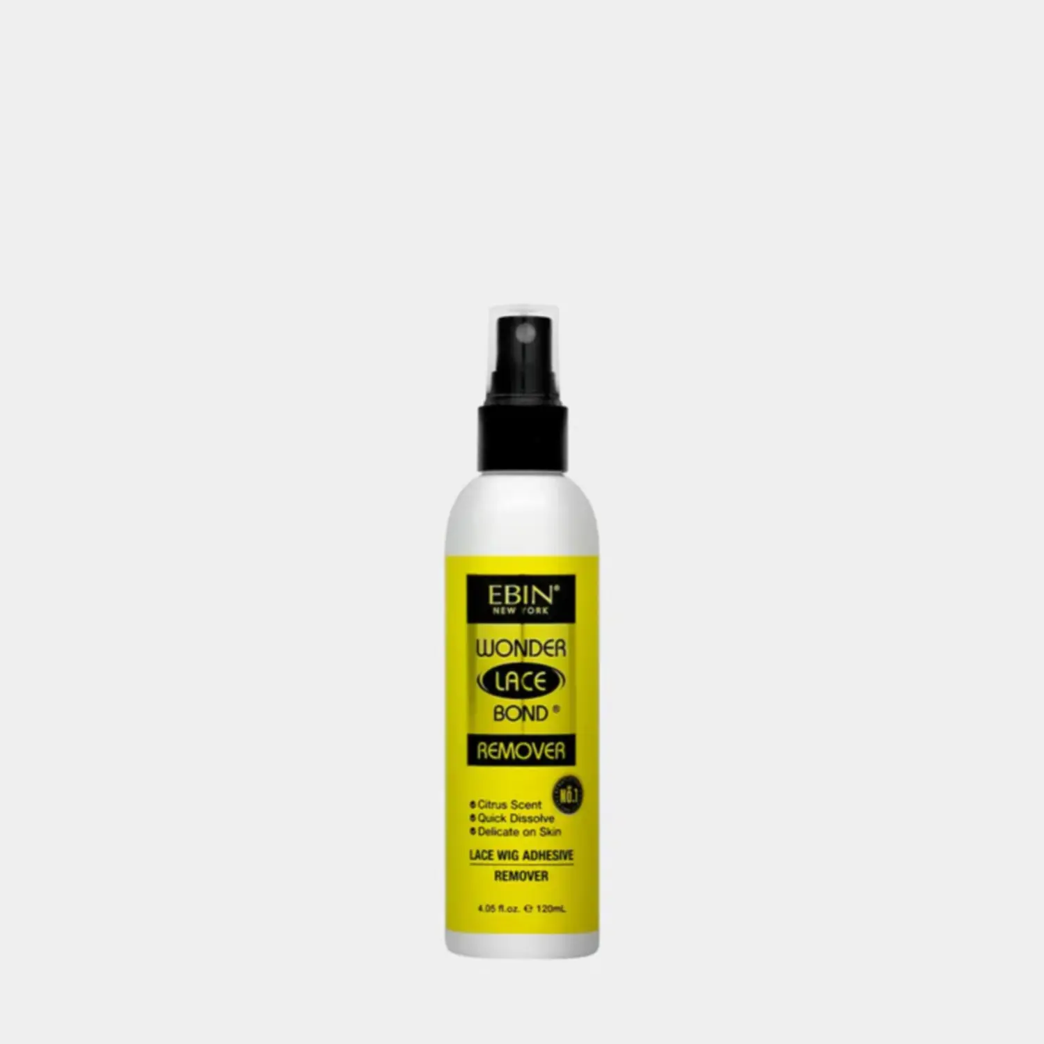 Ebin New York Wonder Lace Bond Remover Spray | Gentle, Citrus Scented Makeup Adhesive Remover for Wigs | Single Item, 4.05oz