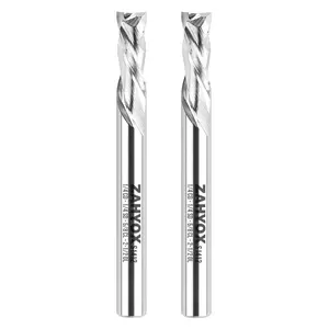 2Pack - S1412 Solid Carbide Compression Spiral Router Bit - 2 Flutes - 1/4 SD - 1/4 CD - 5/8 CL - 2-1/2 OL - 3/16 UCL