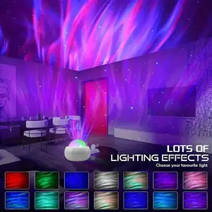 LED Aurora Projector, LED Galaxy Night Light, USB RGB 7 Modes, 360° Rotating, Night Sky Light with Remote, Home Theater Room Decor