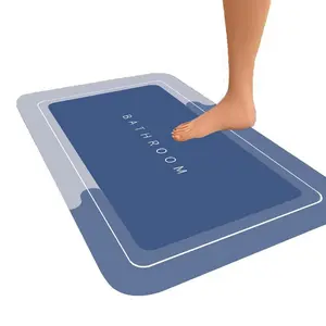 Letter Pattern Bathroom Mat, Diatomite Absorbent Non-slip Bath Mat, Bathroom Rug,  Rectangle Bathroom Doormat for Home Decor, Room Decor, Bathroom Accessories, Bedroom Decor