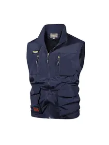 Men's Multi-Pocket Fishing Vest, Lightweight Breathable Outdoor Hiking Sleeveless Jacket