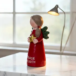 Hand-Painted Resin Angel Ornament, Perfect Gift for Family and Holiday Enthusiasts, Unique Handcrafted Decoration Piece