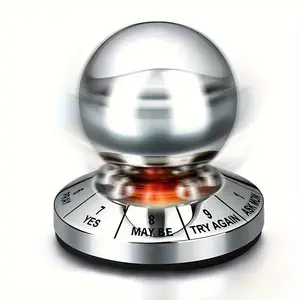 Metal Decision Ball Rotating Lucky Answer Selector, Desktop Edc Accessory, Home Office Interactive Decor, Ideal Thoughtful Gift for Friends Colleagues Family
