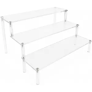 Daily necessities for home WEERSHUN 3 Tier Acrylic Display Stand Risers, Clear Tabletop Display Shelf for Perfume, Figures & Collectibles, Thick Acrylic Organizer for Cupcake, Cosmetics & Home Decoration