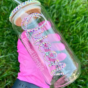 Queen Bling Glass Can - Bling Reusable Cup