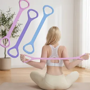 Figure-8 resistance exercise band with handles, 25 lb elastic fitness band, ideal for men and women for strength training and home workouts