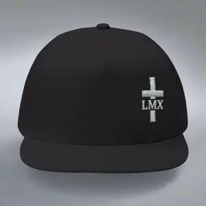 LMX Cross Logo Snapback Hat - Premium Adjustable Flat Bill Streetwear Cap with Embroidered Logo & Breathable Eyelets