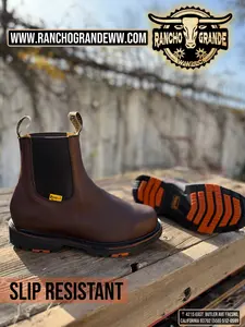 2060 Force Slip Resistant Sole  Genuine Leather Work Boots Ankle , Chelsea / Botas , Botines de Trabajo Suela Resistente a Resbalones Piel Genuina