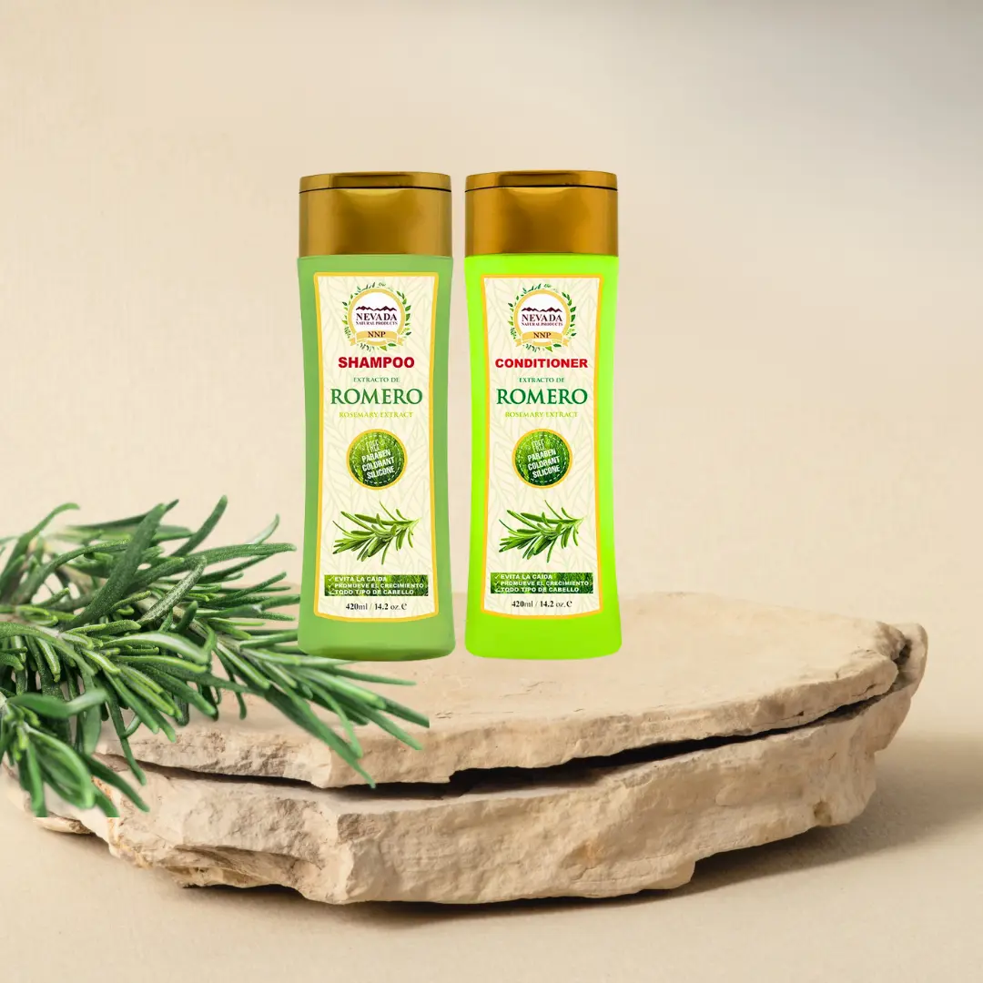 Nevada Romero Crecepelo Kit de Champú y Acondicionador 420 ml c/u | Con Extracto de Romero para un Cabello Más Fuerte, Saludable e Hidratado