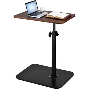 Side Table, Couch Side Table, C Table Adjustable Swivel Sofa Tray Table with Heavy Metal Base, 11.8×15.7in C Shaped End Table for Couch, Bed, or Living Room