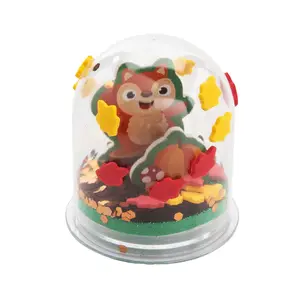 2 1/2" Fall Squirrel & Leaves Glitter Globe Craft Kits - Makes 12