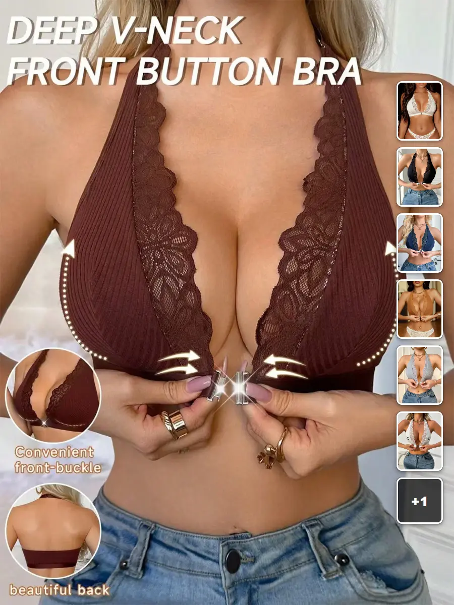 Delicate Lace Bralette Front Clasp Patchwork Romantic Everyday Comfort