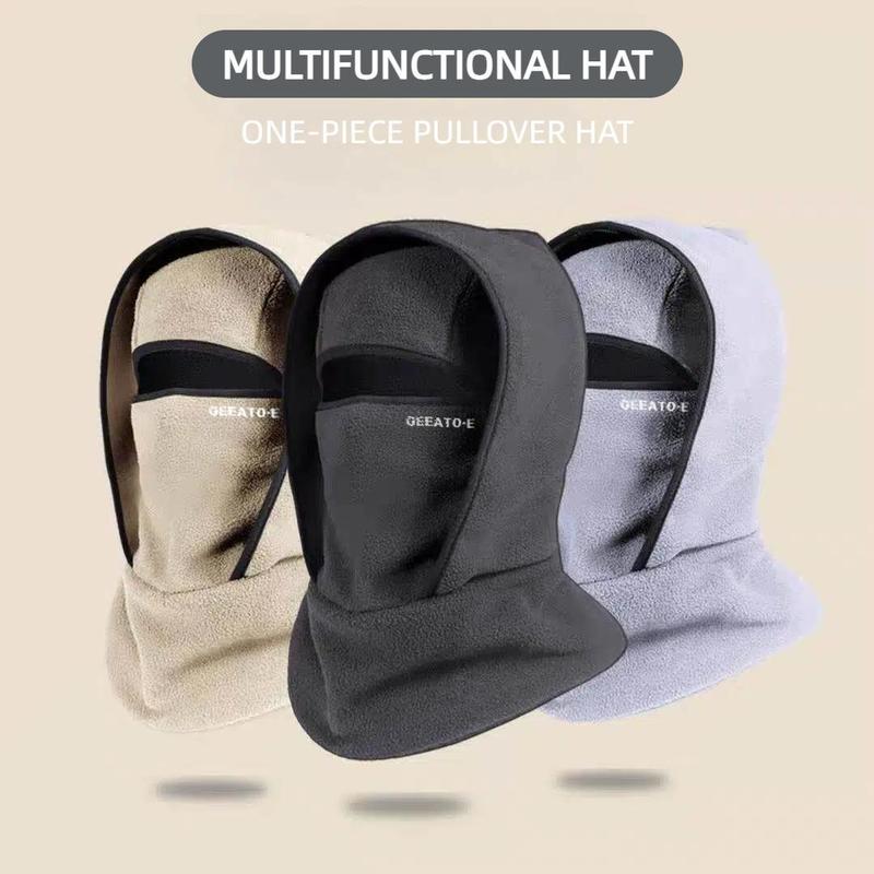 Outdoor Winter Warm Hat Neckband Integrated Cycling Mask Sports Ski Head Cover Neck Windproof Cold One-Piece Pullover Hat