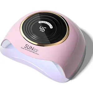 288W Professional UV LED Nail Lamp with 63 Beads - Fastest Gel Curing Dryer for Home & Salon, Smart Sensor, LCD Display & 4 Timers, Pink Salon-Grade Light for Gifts for Women