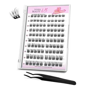 VEYESBEAUTY Self Adhesive Lashes-Soft Trio Upgraded Invisible Band and High-Adhesion Clear Glue for Natural and Elegant Lash Look Makeup Cosmetic for Self Application at Home