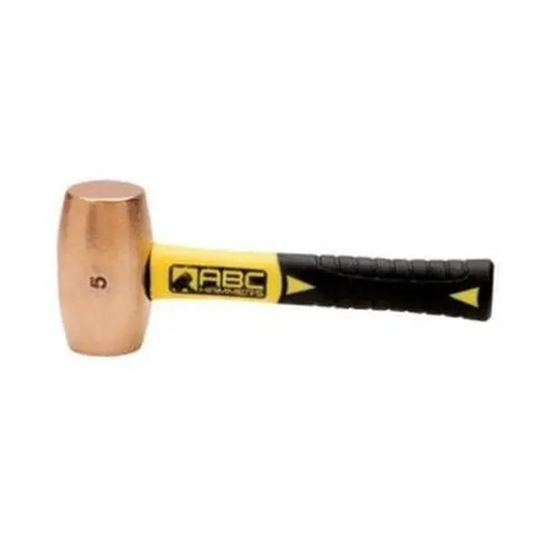 212 MAIN ABC5BFS 5 lbs Brass Head Full Grip Masonry Hammer, 8 in. Fiberglass Handle, 4.50 in. Head Length, 10 in. Overall Length, Cushioned Grip Hand Tool for Hardware Projects, Hand Tools, Full Grip Masonry Hammers