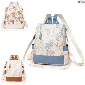 Chinese Style Minimalist Solid Color Backpack for Women, Large Capacity Oxford Cloth Versatile Bag for Commute & Daily Use