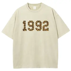 Vintage 90's Leopard Acid Washed Shirt – Retro 1990 - 1999 Animal Print Tee, Plus Size Graphic T-Shirt, Cute & Soft Top for Women, Summer Outfit, 100% Soft Cotton, Casual & Versatile Design, Machine Washable, Essential Womenswear
