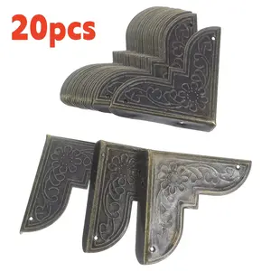 20pcs Bronze L-Shape Jewelry Box Corner Protectors, Vintage Metal Corner Guards, Suitable for Wooden Boxes, Scrapbooks, Protective Accessories