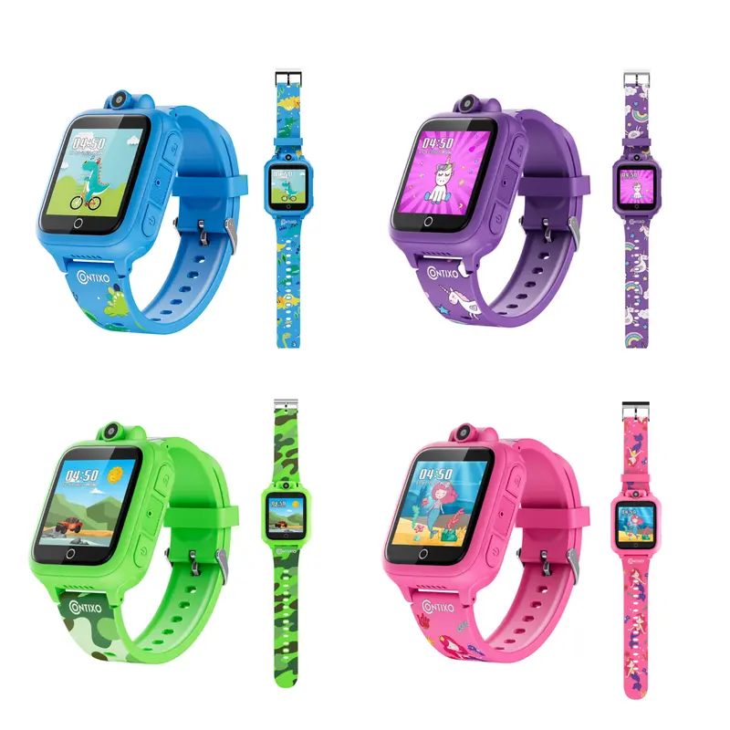 Contixo Smart Watch for Kids Suitable for Ages 4 thru 12 Educational Games Camera Video Music Voice Recorder Calculator & More Silicone Wearable