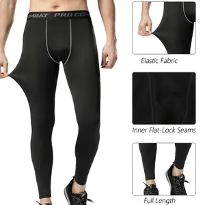 Menswear Compression Pants Athletic Tight Leggings Body Shaper Breathable Lightweight Bottoms Shapewear Workout Sports for All Sports and Seasons Fabric Elastic Smooth