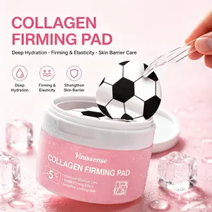 Vinissense Collagen Firming Pad  Wrinkle Care & Elasticity Boosting Mini Mask | PDRN Soccer Pattern Derma Pad for Plumping & Deep Nourishment | Daily Hydrating Toner Pad to Smoothen Looking Skin