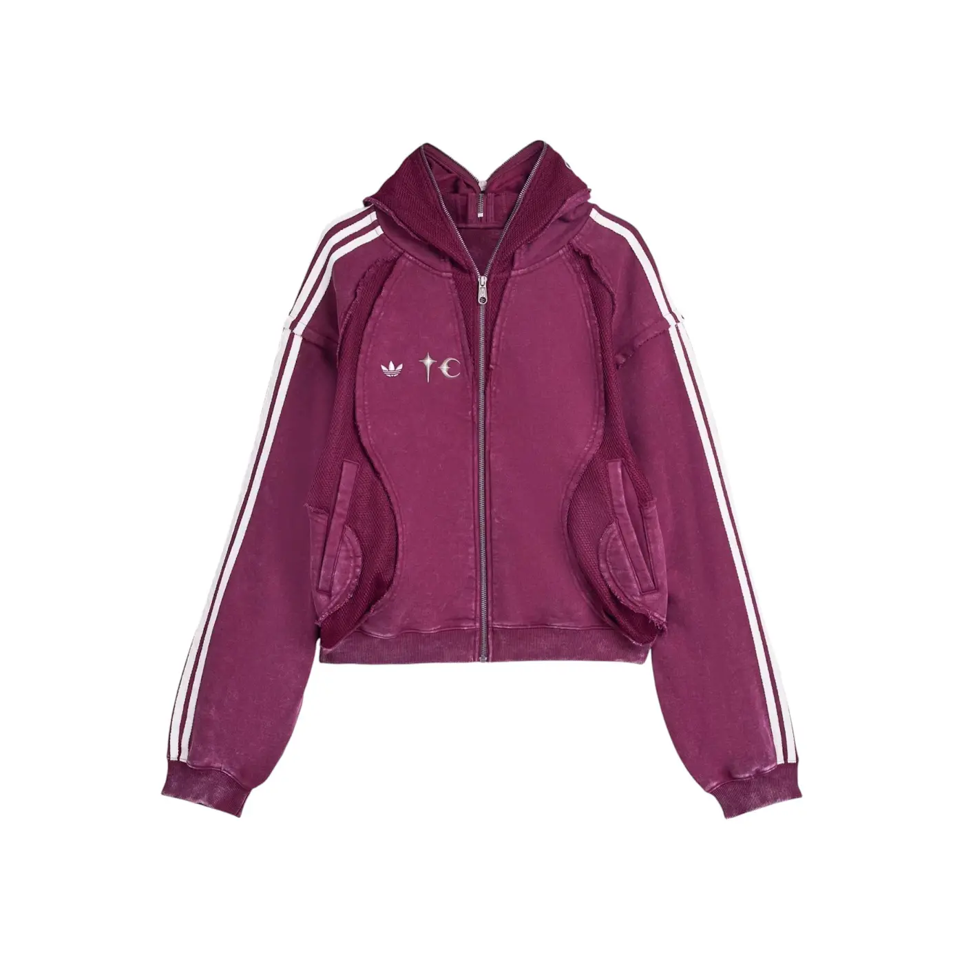 adidas x Thug Club Teamgeist Hooded Zip Up Maroon - TikTok Shop