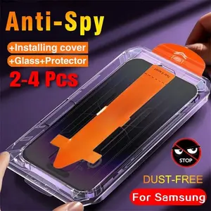 2-4 Pcs One-Click Full Cover Privacy Tempered Glass For Samsung Galaxy A17 A07 A52 A53 A54 A05 A05s A06 A23 A32 A13 A14 A15 A25 A16 A26 A56 A36 A55 A35 5G Phone Screen Protector