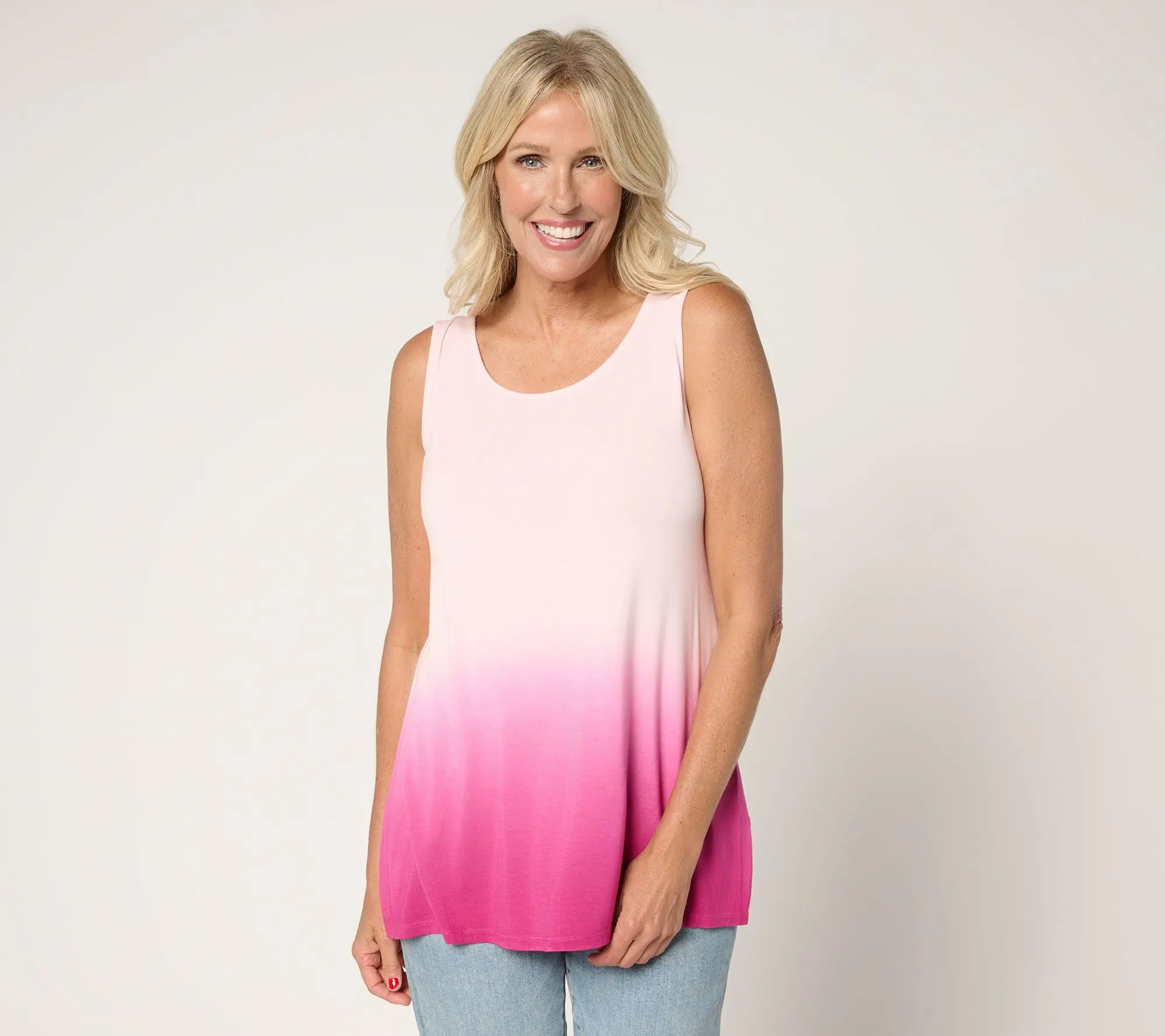LOGO Layers by Lori Goldstein Knit Dip Dyed Tank