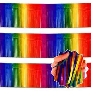 3 Pack 10 Ft Dark Rainbow Foil Fringe Garland Metallic Streamers Tinsel Banner Wall  Garland Backdrop for Parade Floats, Halloween, Christmas, Thanksgiving,  Year Party Decorations
