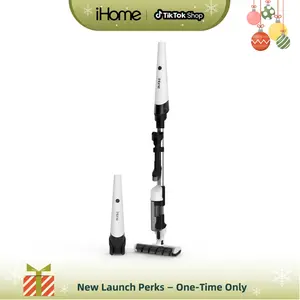 iHome SV5 StickVac Lightweight Powerful Vacuum with 11000pa Suction Power 2-in-1 Crevice Brush & 350ml Dustbin