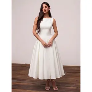 Cider Boat Neck Backless Flared Maxi Dress Dealsforyou
