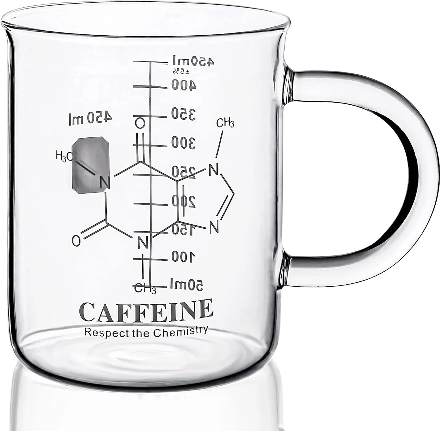 16 oz 450ml Borosilicate Glass Measuring Graduated Beaker Coffee Mug
