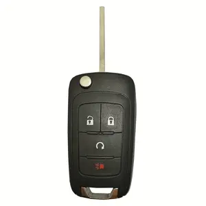 Keyless Entry Replacement Flip Folding Key Fob Case Shell Fit For GMC Chevrolet Chevy Equinox Sonic Trax Terrain 4 Buttons Smart Key Fob Cover Automotive Vehicle Car