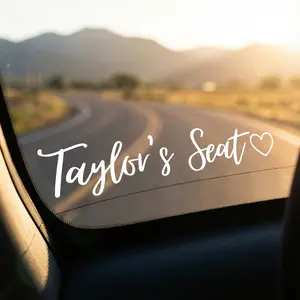 Girlfriends Name Seat Sticker Door Step | Car Vinyl Decals | Relationship Gifts | Car Accessories