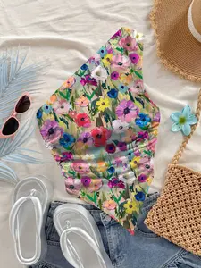 Women's Vacation Floral Print Blouse Beach Wear