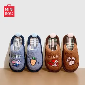 Disney Zootopia Series Women's Checked Cotton Slippers Soft Warm for Home Comfort Wear Size 6-6.5 7-7.5 Walking Shoes Slide Flipflop Christmas