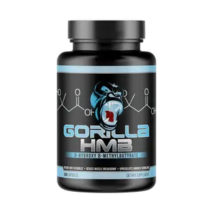 Gorilla Mind HMB (Beta-Hydroxy Beta-Methylbutyrate) 1000mg Per Serving  - 240 Capsules (120 Servings)