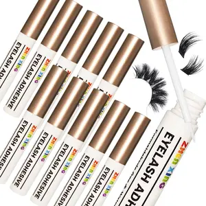 Waterproof Long Lasting Eyelash Glue, 10pcs/set Fast Dry Eyelash Adhesive, Professional Eye Makeup Tool for Women & Girls, Cosmetic