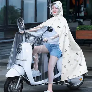 Electric vehicle raincoat for mother and child, adult motorcycle transparent full-body integrated raincoat, single-person waterproof rain poncho