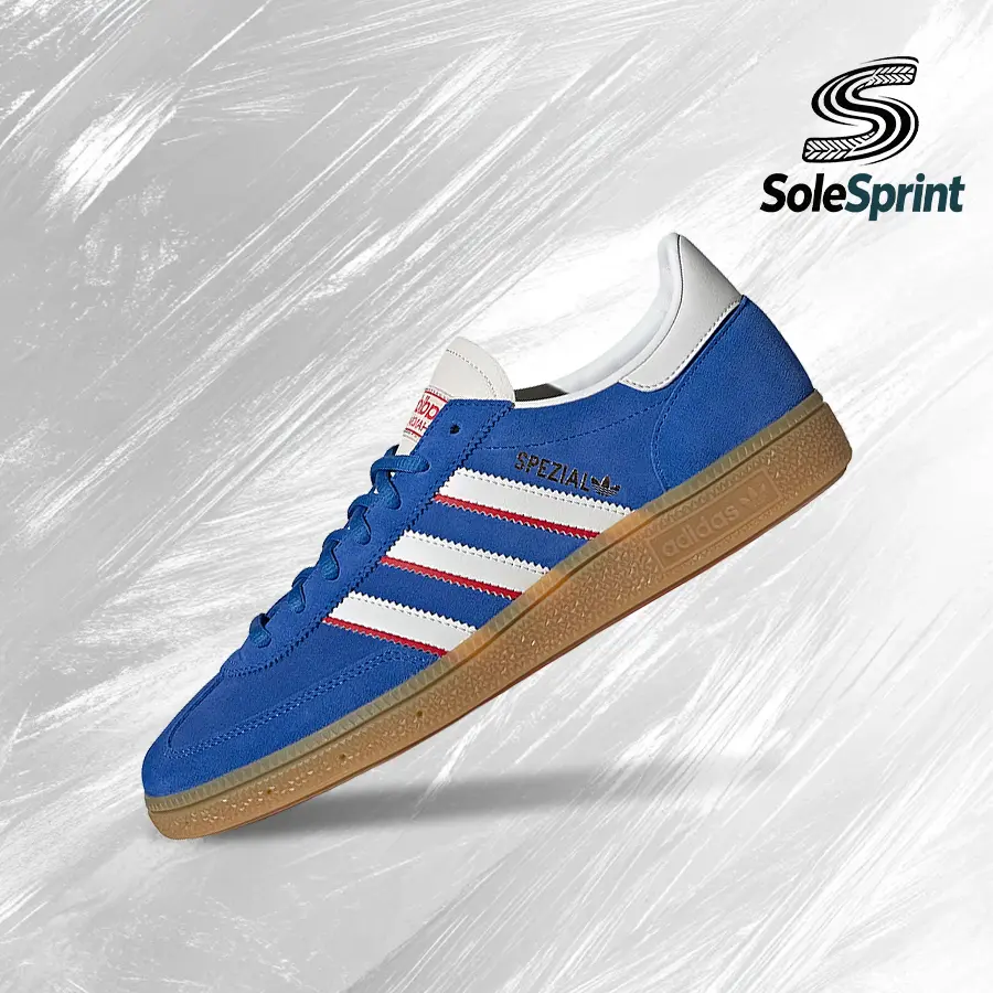 Adidas Handball Spezial Unisex Vintage Suede Sneaker Shoe - Blue Better Scarlet IF9532, Streetwear Shoes, Athletic Casual Footwear, Shock-Absorbent Lifestyle Trainers