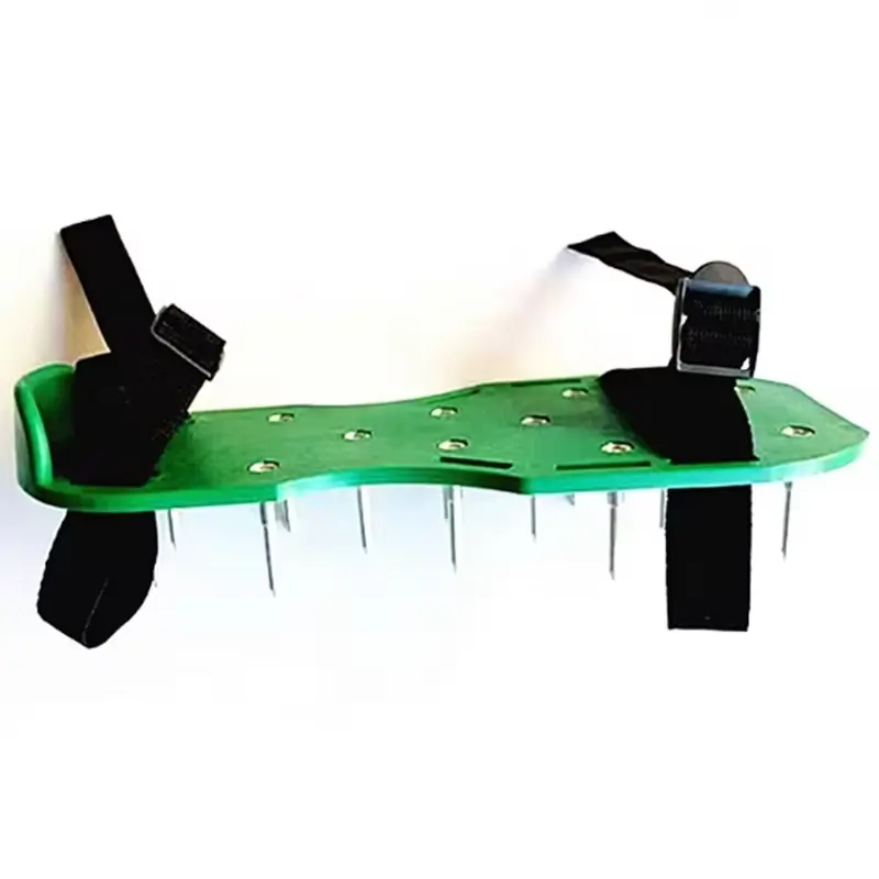 1 Pair Manual Lawn Aerator Shoes with Spikes - Durable Plastic, Heavy-Duty Adjustable Straps and Metal Buckles for Yard Garden LETIITTGOO