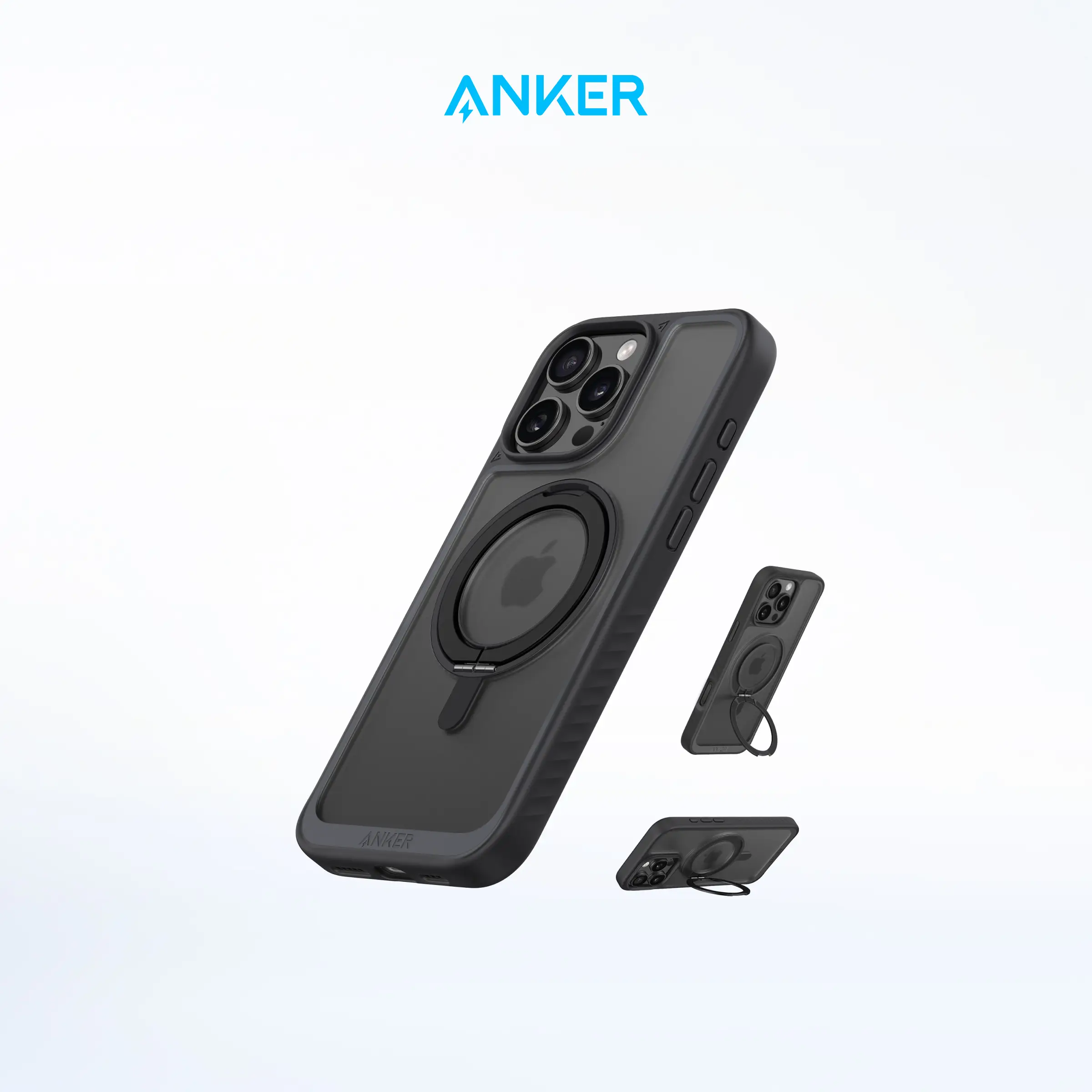 Anker MagGo Magnetic Case with Sturdy 360° Ring Stand for iPhone, Military-Grade Shockproof Protection, Kickstand with MagSafe Grip