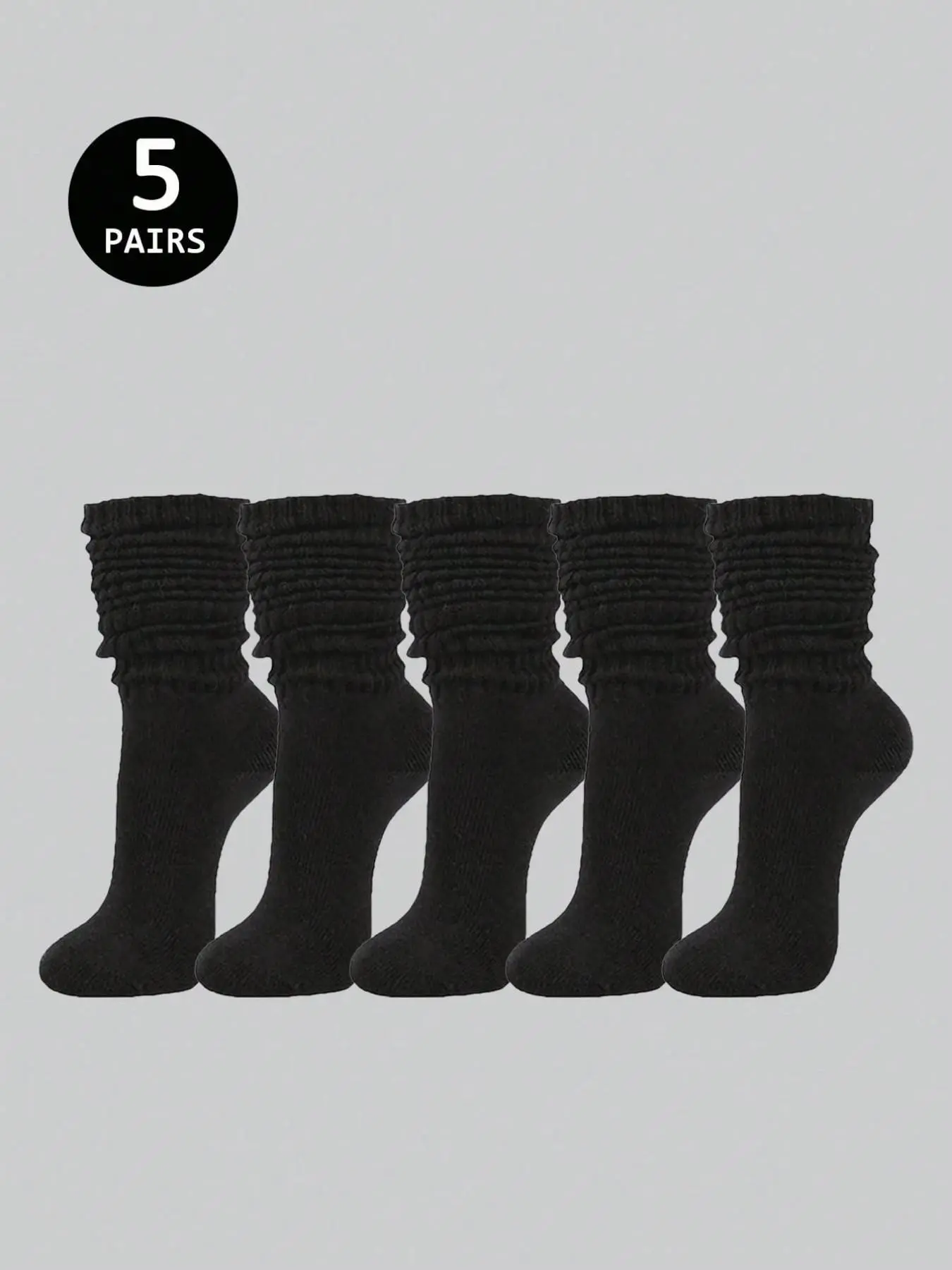 Women's Crew Socks Set, Sock Sets, Plain Basic Casual Scrunchie Socks Mid-Calf Socks, Elastic Socks, Comfortable Soft Cotton Blend, All-Season Wear, Perfect Gift Idea